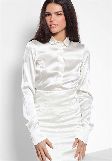 2013 02 03 White Satin Blouse Satin Blouse Shirts Satin Clothing