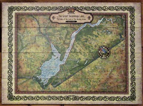 Great Sacandaga Lake Map On Wood Adirondack Country Store
