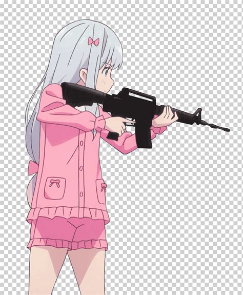 Free Download Girl Holding Rifle Illustration Eromanga Sensei