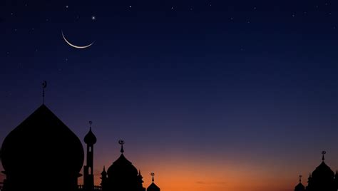 Premium Photo Silhouette Mosques Dome On Dusk Sky In The Evening And