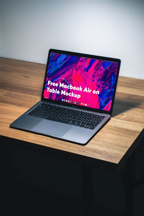 Free Macbook Air on Table Mockup | Freebies by Bharath Selvaraj | UI/UX