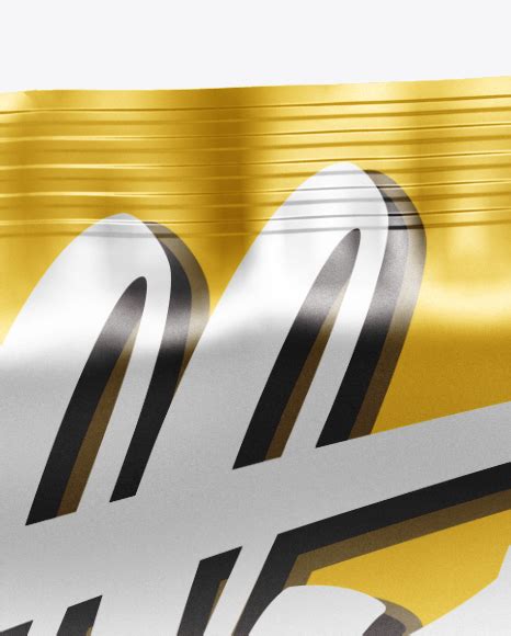 Download Matte Metallic Snack Package Mockup - Front View in Flow-Pack Mockups on Yellow Images Object ...