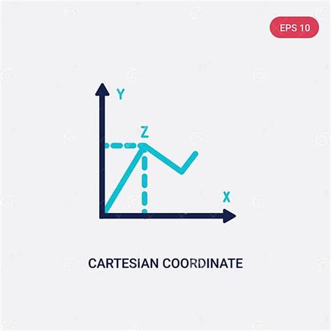Two Color Cartesian Coordinate System Vector Icon From Education