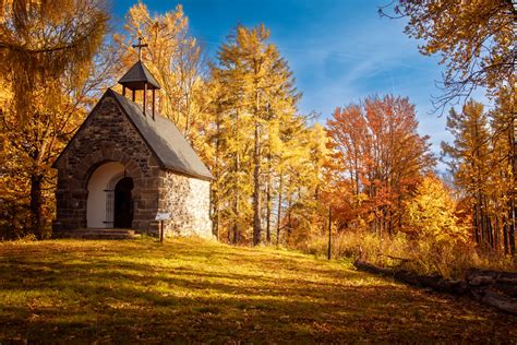 Chapel In Autumn Free Stock Photo Public Domain Pictures