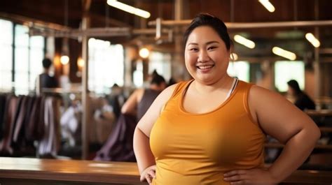 Premium Ai Image Wellness And Fitness For Plus Size Asian Women
