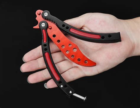 Red Butterfly Knife Toys Alloy Sent Balisong Fold Butterfly Knives