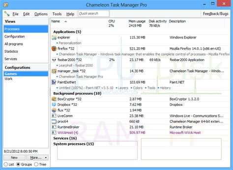 Сhameleon Task Manager Windows Task Manager That Enables The Complete