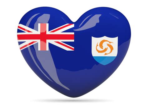 Heart icon. Illustration of flag of Anguilla
