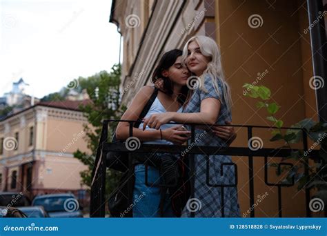 Two Lesbian Woman Outside Stock Photo Image Of City 128518828
