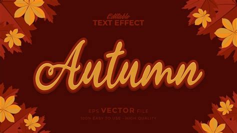 Premium Vector Editable Text Style Effect Autumn Text With Maple