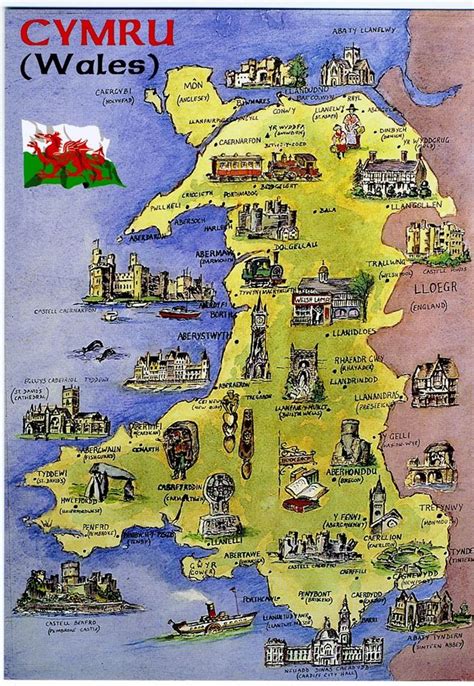 Here Is A More Welsh Named Map Of Cymruwales Wales Travel Map Of
