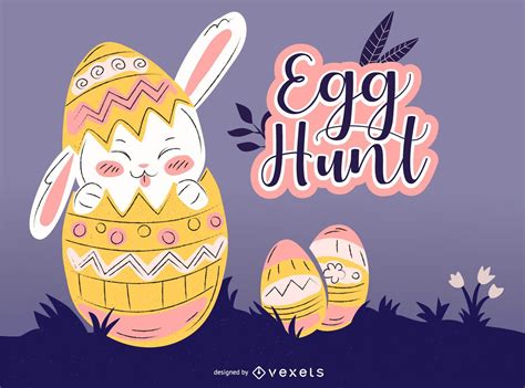 easter egg hunt illustration vector download