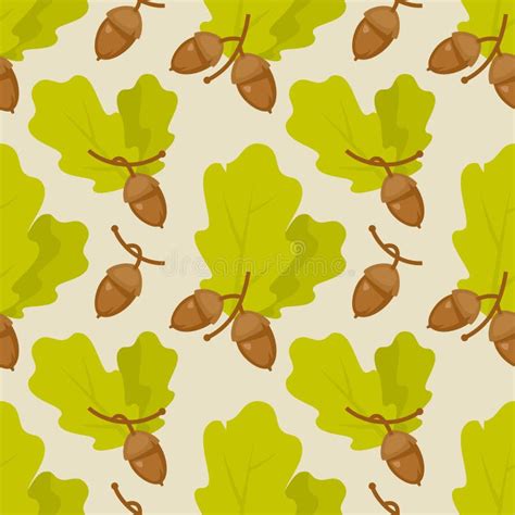 Oak Leaves And Acorns Pattern Stock Vector Illustration Of Vector