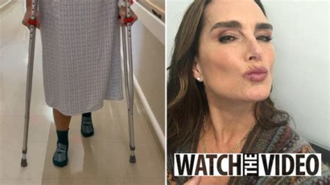 Brooke Shields 55 Reveals She Broke Her Femur And Is Learning How To Walk On Crutches At The