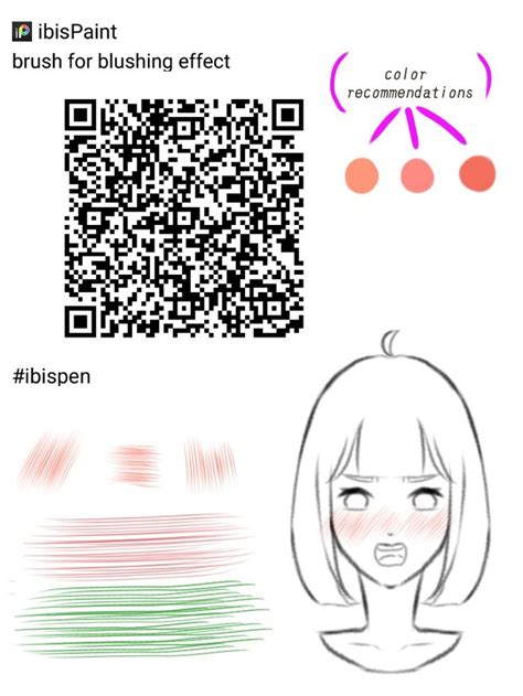 A Drawing Of A Womans Face Next To A Qr Code With The Words Brush For