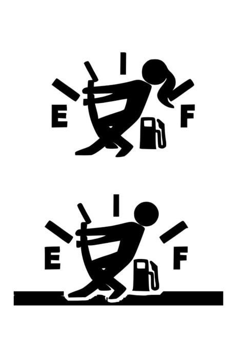 Gas Gauge Man And Woman Funny Vinyl Decals Car Stickers Vinyl Decal