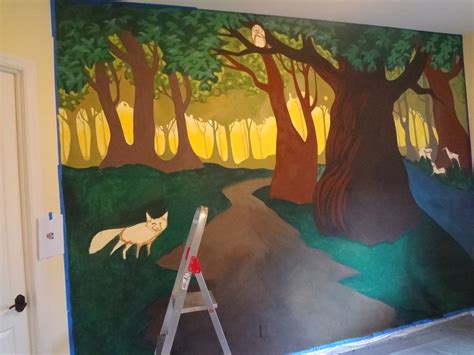 The Talking Walls Forest Nursery Mural Progress First Days