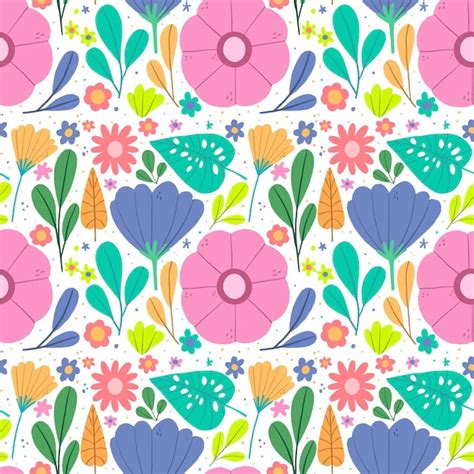 Colorful Floral Pattern Free Vector
