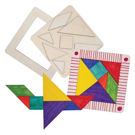 Wooden Tangram Puzzle Each Cleverpatch Cleverpatch Art And Craft