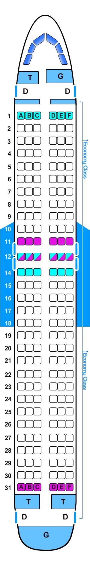 Seat Map Airbus A320 Seatmaestro