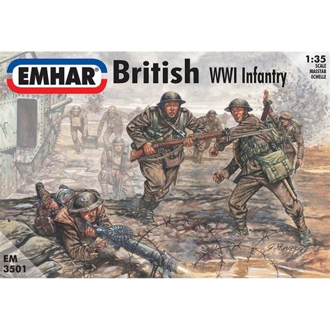 Emhar British Tank Crew And Infantry Wwi Figures Plastic Kits From Monk
