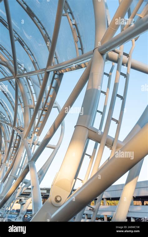 Detail Of Structural Steel Canopy Designed By Hok Using Parametric