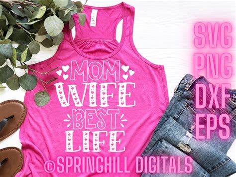 Mom Wife Life Svg Mothers Day Svgs Mom Cut Files Mom Etsy