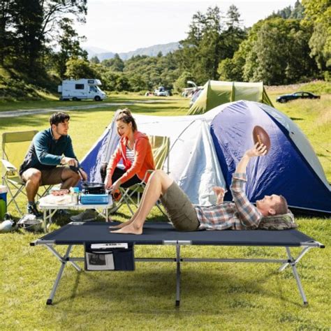 Gymax Folding Camping Bed Extra Wide Military Cot Up To 330lbs W Carry Bag And Storage 1 Unit