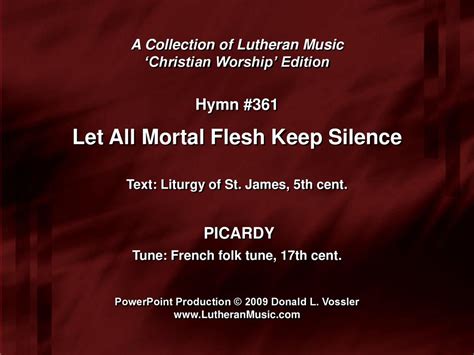 Let All Mortal Flesh Keep Silence Ppt Download