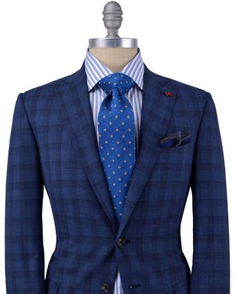 Isaia Blue And Navy Plaid Suit Apparel Mens Classy Suits