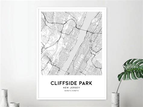 Cliffside Park Map Print Cliffside Park Map Poster Wall Art Nj City