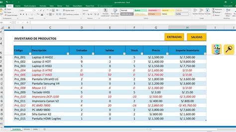 Control De Almacén Inventario De Entradas Salidas Y Stock En Excel