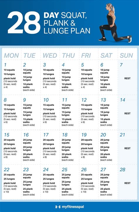 28 Day Workout Plan Workout Printable Planner