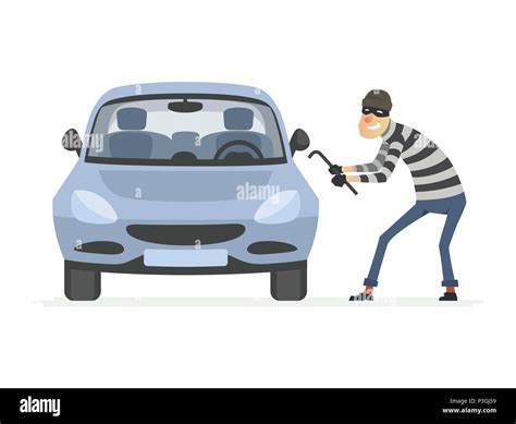 Car Thief Cartoon People Characters Illustration Stock Vector Image