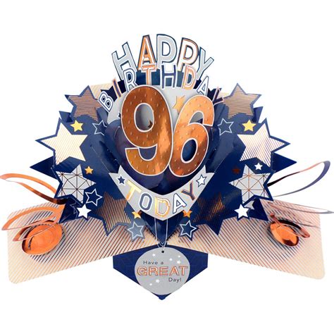 Happy 96th Birthday 96 Today Pop Up Greeting Card Cards