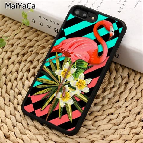 Maiyaca Flamingo Tropical Mint Coral Line Phone Case For Iphone 14 X Xr