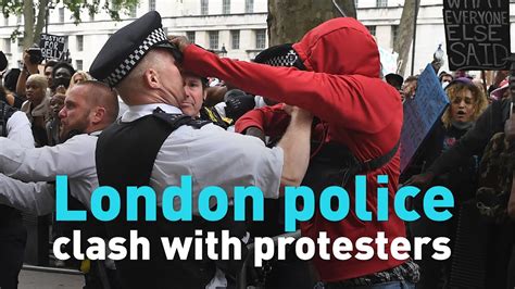 Watch London Protesters Clash With Police Youtube