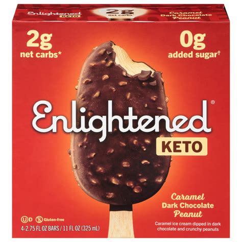 Save On Enlightened Keto Ice Cream Bars Caramel Dark Chocolate Peanut