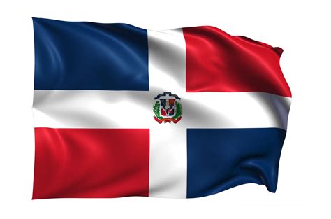 Dominikanische Republik Wehende Flagge Realistischer Transparenter