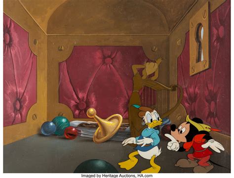 Fun And Fancy Free Mickey Mouse And Donald Duck Production Cel Setup