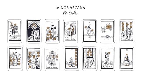 Premium Vector Minor Arcana Pentacles Vector Tarot Cards Set