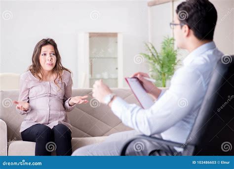 The Pregnant Woman Visiting Psychologist Doctor Stock Image Image Of Expecting Neonatal