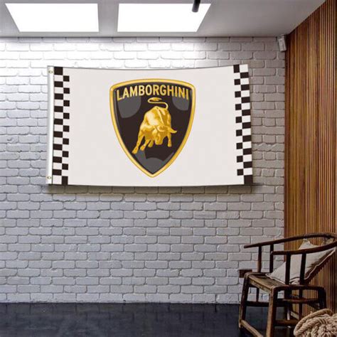 Lamborghini Flag 3x5 Ft Car Logo Banner Flag Racing Car Garage Wall