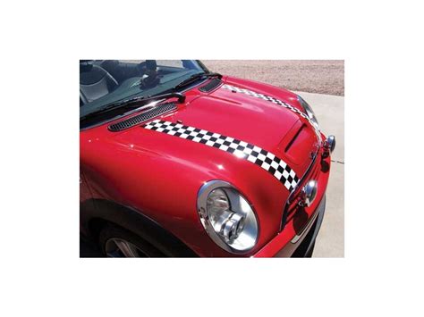 Mini Cooper Bonnet Stripes Checkered Magnetic R50