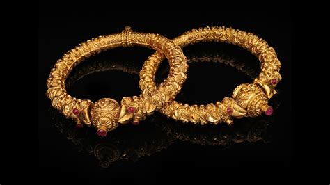 latest gold broad bangles collection gold kada bangle designs youtube