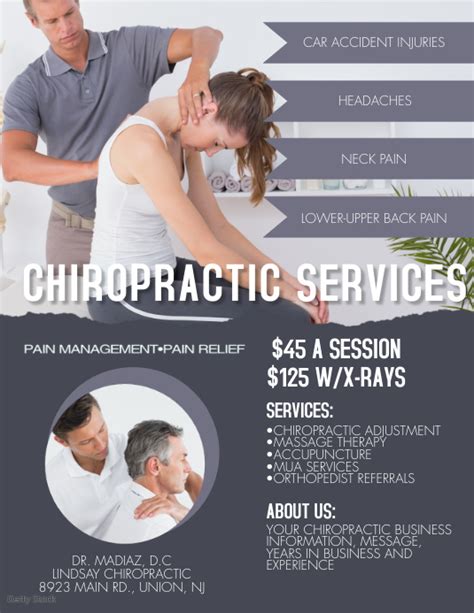 Modern Chiropractic Services Flyer Template Postermywall