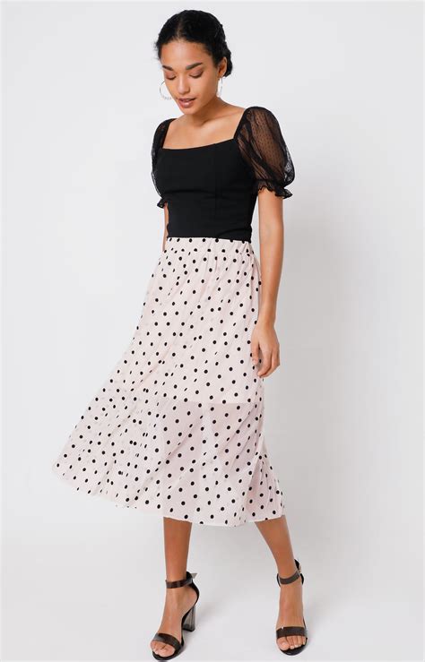 Polka Dot Pleated Skirt