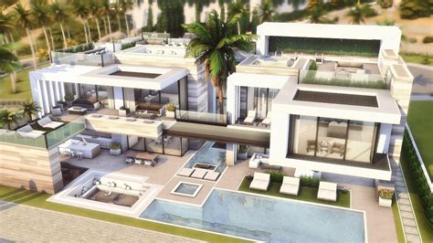 Modern Mega Mansion Luxury Millionaire Villa No Cc Sims 4 Speed