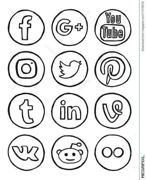 Social Media Hand Drawn Icons Hand Drawn Icons How To Draw Hands