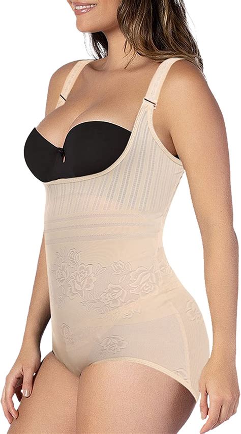 SLIMBELLE Open Bust Full Body Shaper Shaping Body Briefer Shapewear Seamless Firm Tummy Control